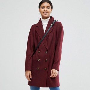 ASOS Burgundy Pea Coat